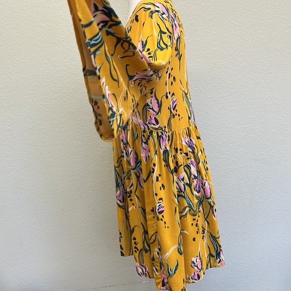 Free People Bella Golden Yellow Floral Printed Tunic - Picture 7 of 13